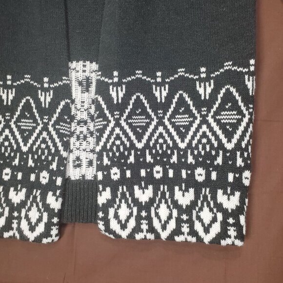 OLD NAVY Womens Cardigan SZ XS Open‎ Front Knit Gray White Southwestern Academia - Picture 3 of 8